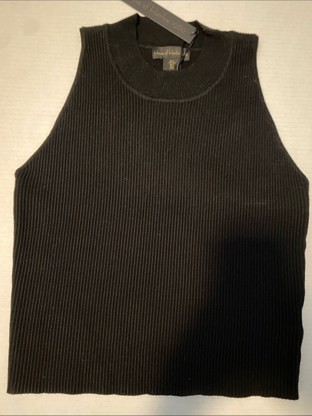 House of Harlow 1960 Ribbed Sleeveless Crewneck Sweater - black